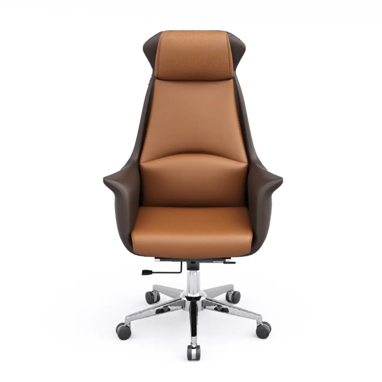 Modern White Orange Leather Ergonomic Executive Office Chair