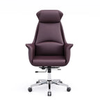 Modern White Orange Leather Ergonomic Executive Office Chair