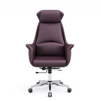 Modern White Orange Leather Ergonomic Executive Office Chair