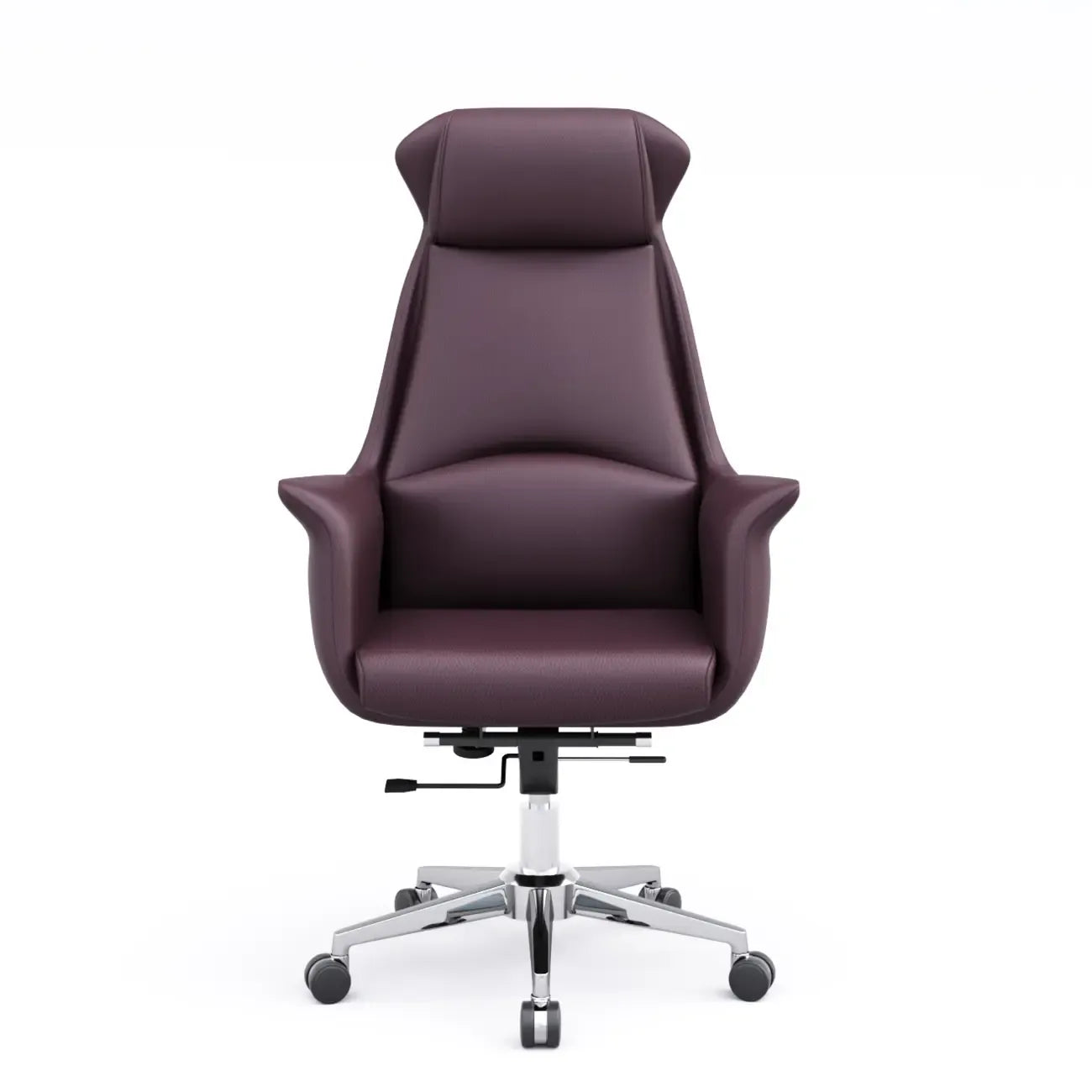Modern White Orange Leather Ergonomic Executive Office Chair
