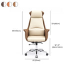 Modern White Orange Leather Ergonomic Executive Office Chair