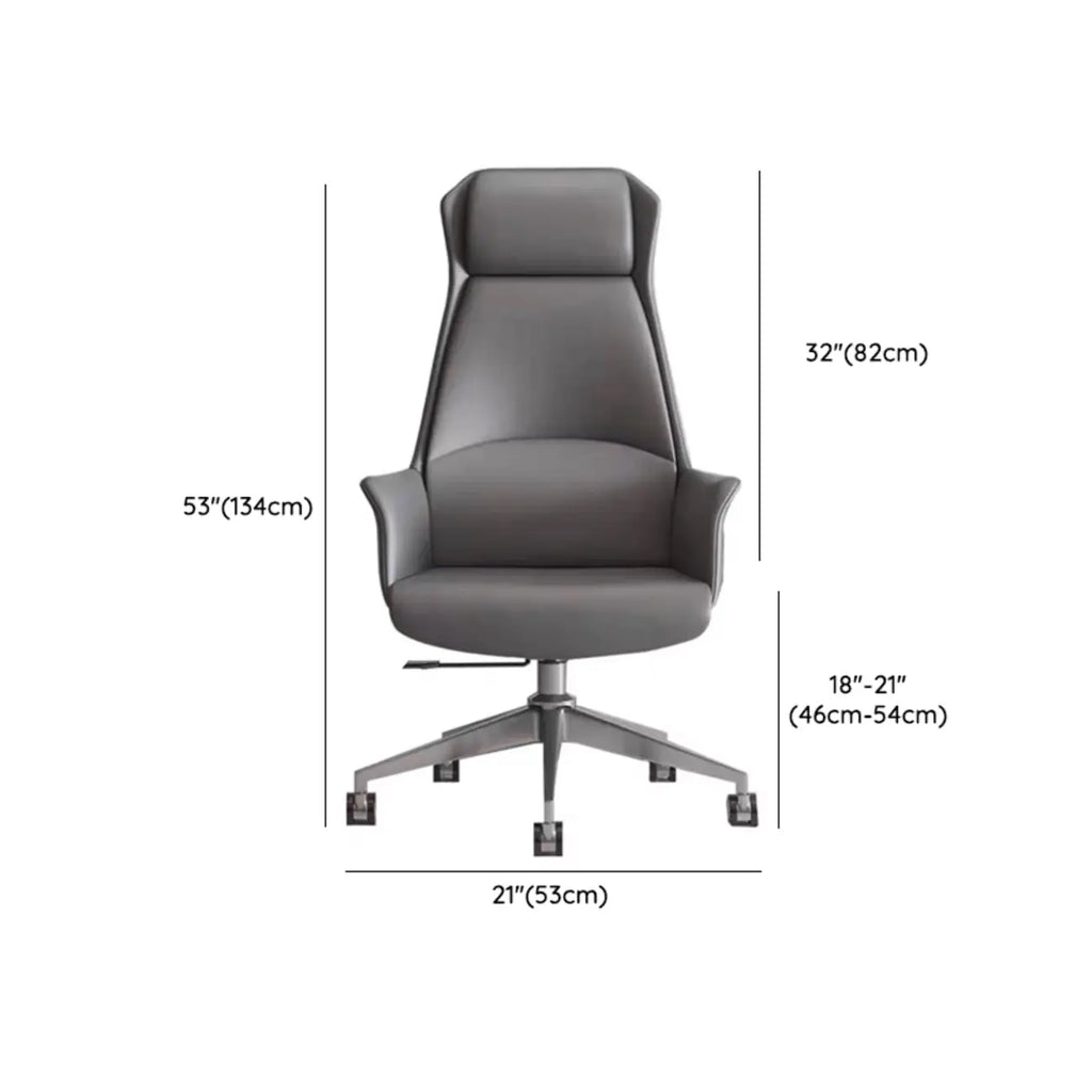 Modern White Orange Leather Ergonomic Executive Office Chair