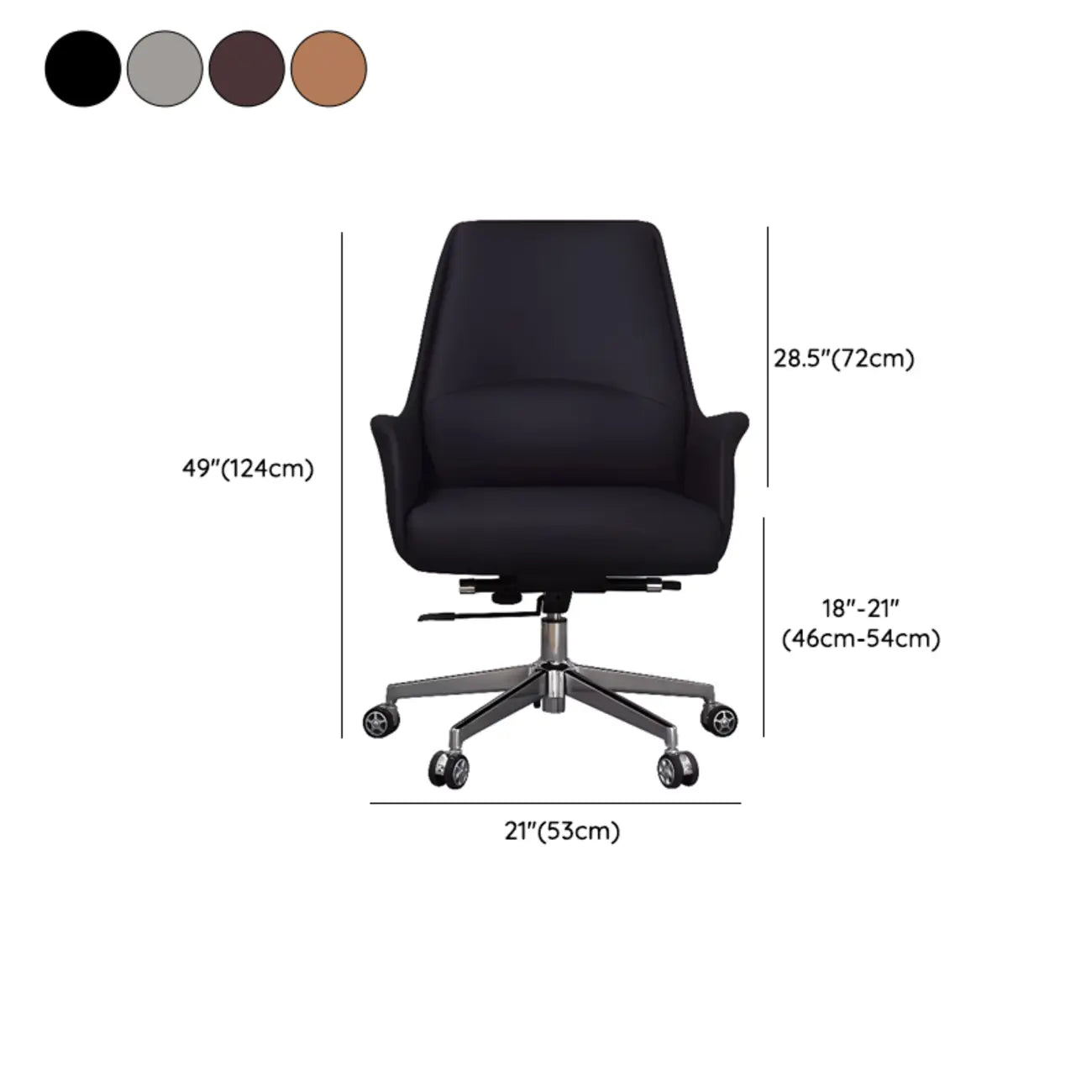 Modern White Orange Leather Ergonomic Executive Office Chair