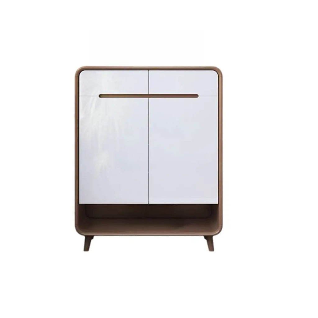 Modern Solid Wood Shoe Cabinet with Storage