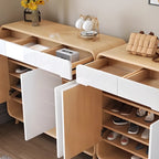 Modern Solid Wood Shoe Cabinet with Storage