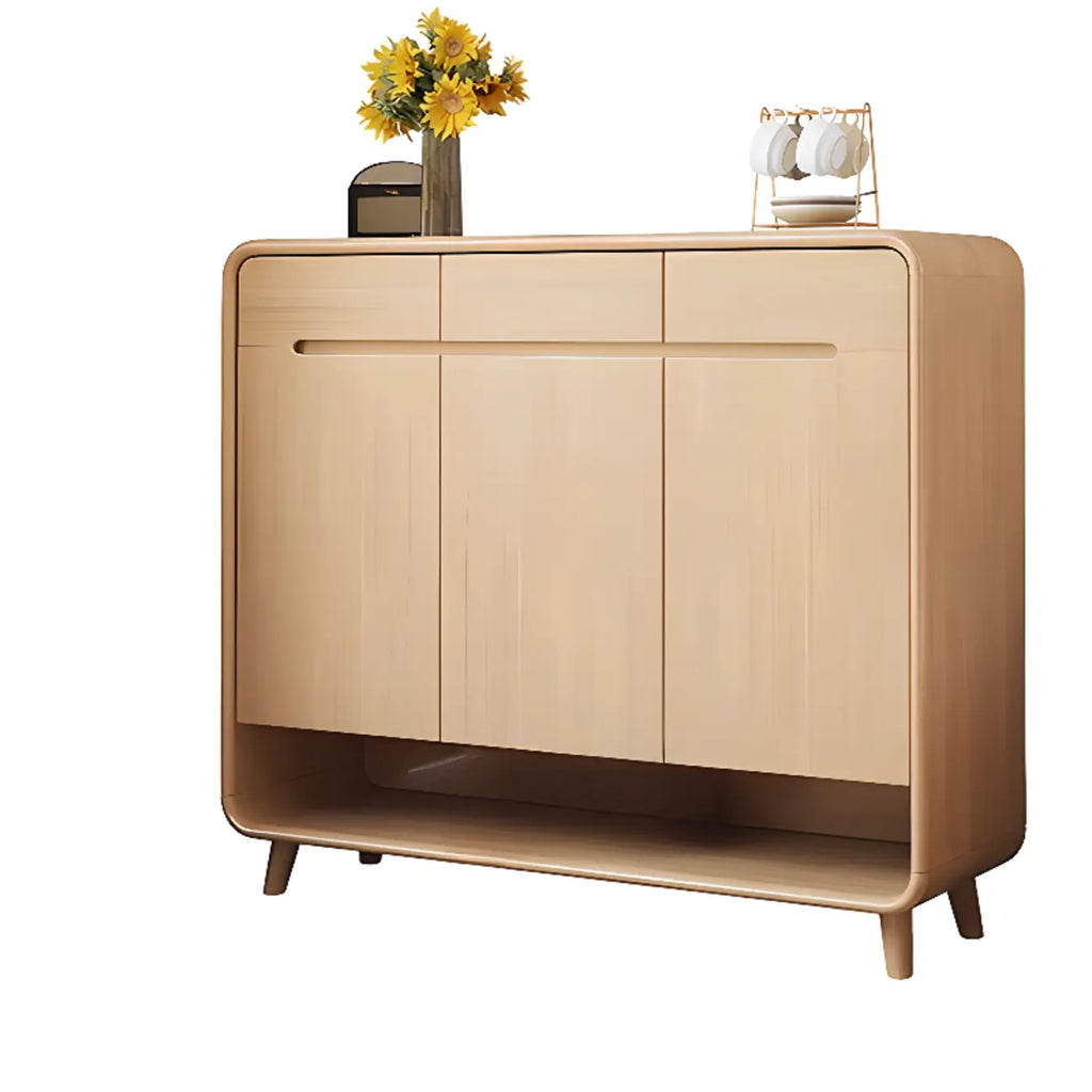 Modern Solid Wood Shoe Cabinet with Storage