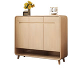 Modern Solid Wood Shoe Cabinet with Storage