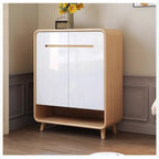 Modern Solid Wood Shoe Cabinet with Storage