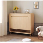 Modern Solid Wood Shoe Cabinet with Storage
