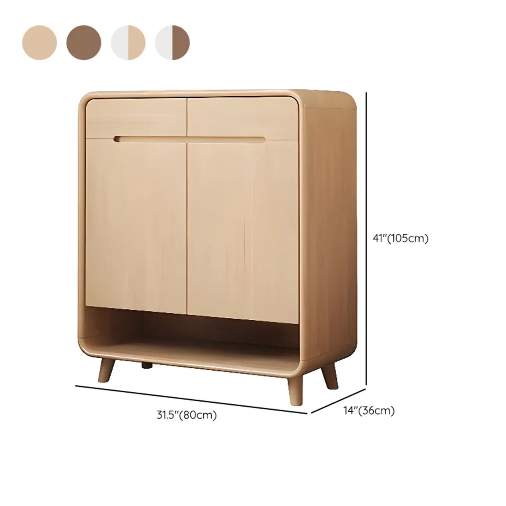 Modern Solid Wood Shoe Cabinet with Storage