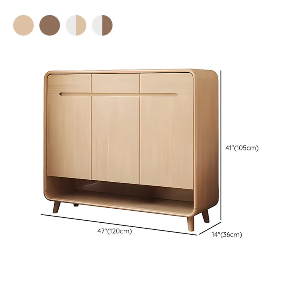 Modern Solid Wood Shoe Cabinet with Storage
