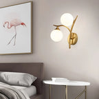 Modern 2-Light Wall Sconce with Dual Globe for Living Room