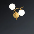 Modern 2-Light Wall Sconce with Dual Globe for Living Room