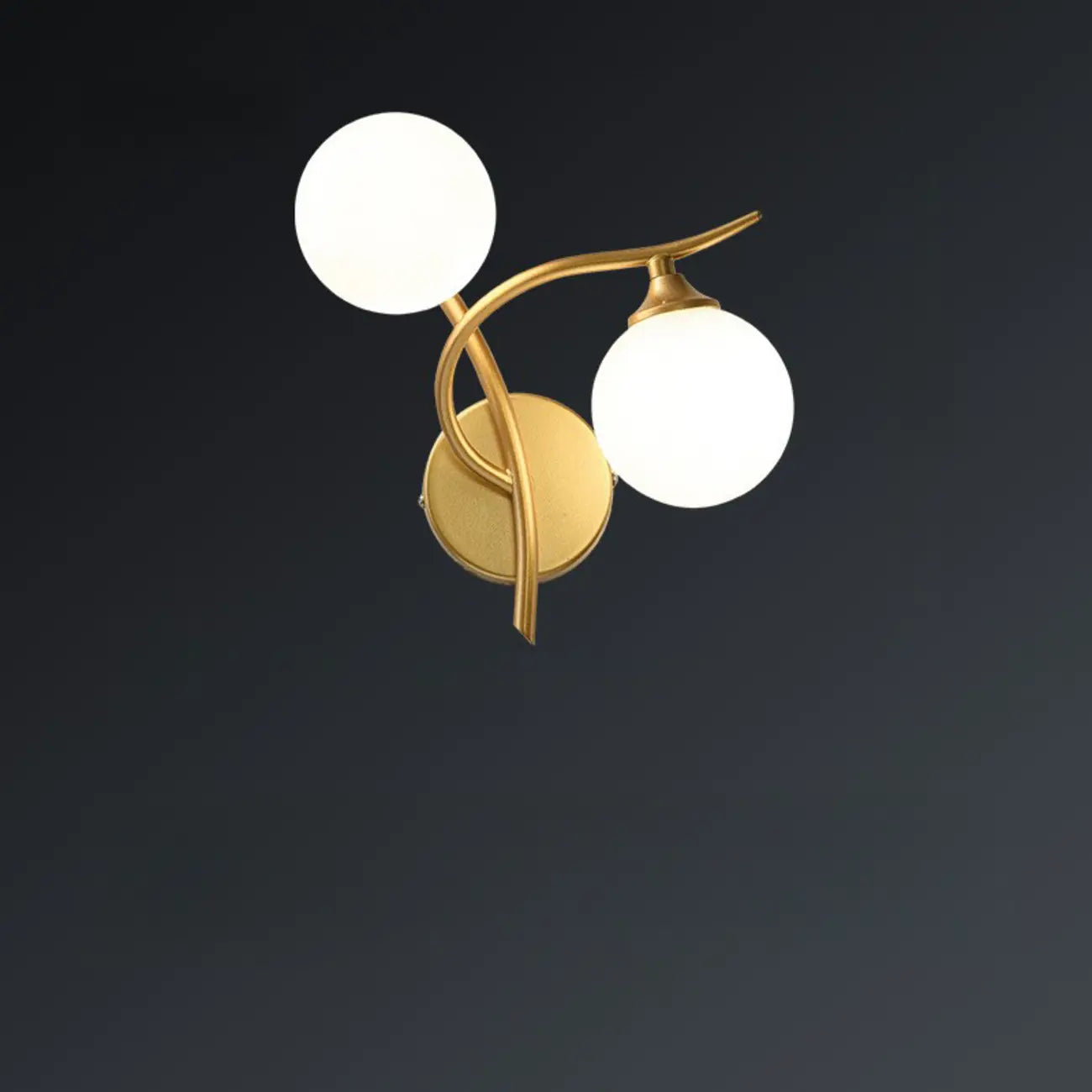 Modern 2-Light Wall Sconce with Dual Globe for Living Room