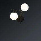 Modern 2-Light Wall Sconce with Dual Globe for Living Room