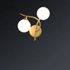 Modern 2-Light Wall Sconce with Dual Globe for Living Room