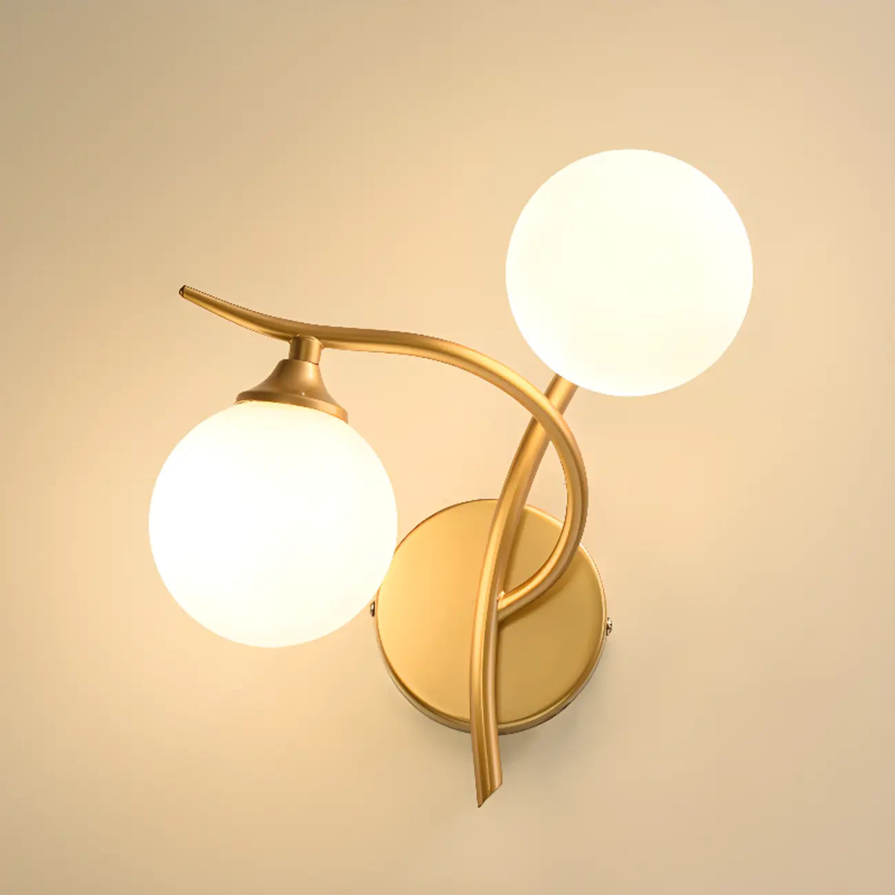 Modern 2-Light Wall Sconce with Dual Globe for Living Room