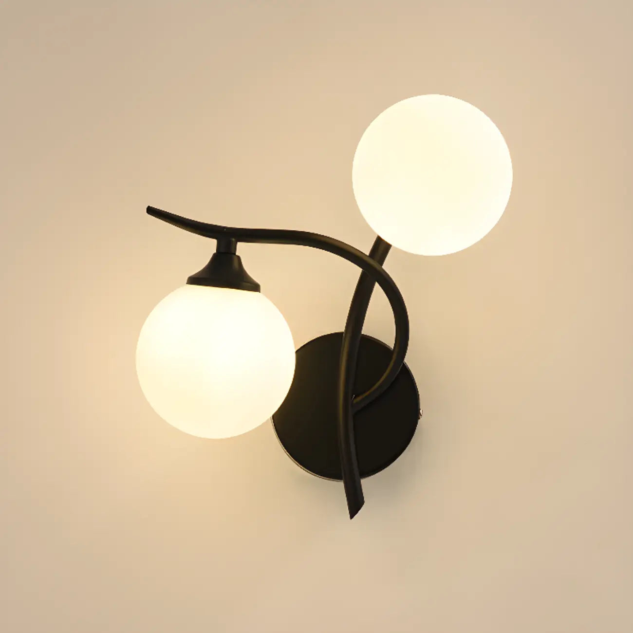 Modern 2-Light Wall Sconce with Dual Globe for Living Room
