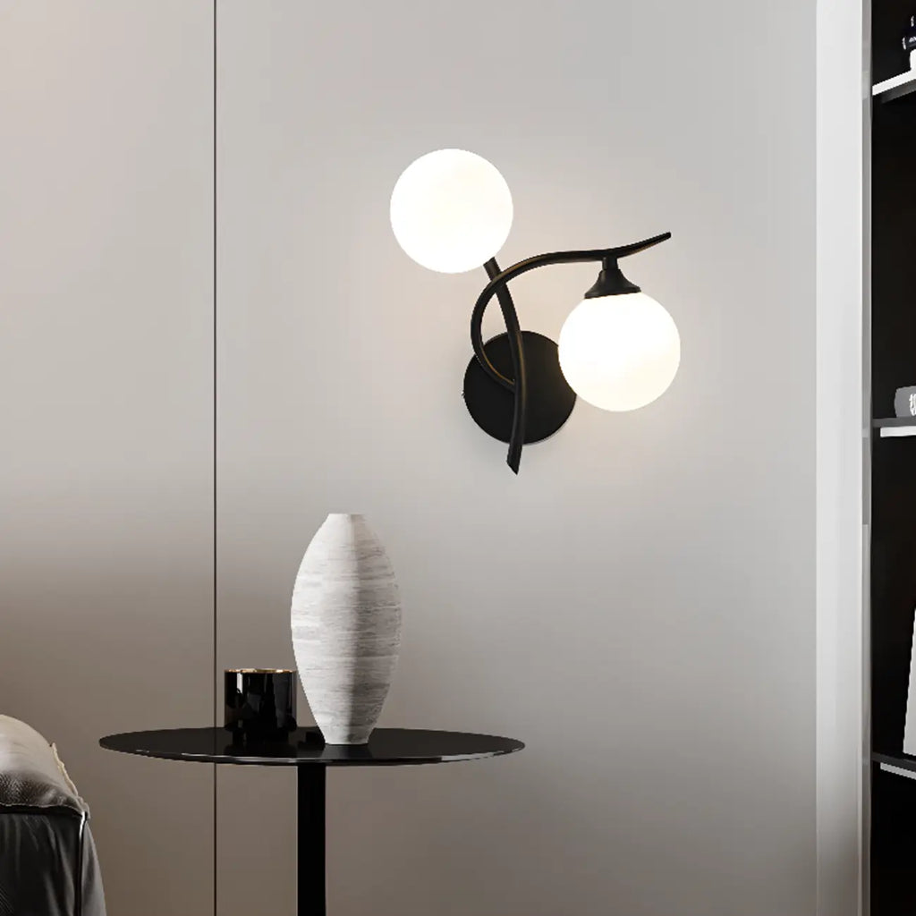 Modern 2-Light Wall Sconce with Dual Globe for Living Room