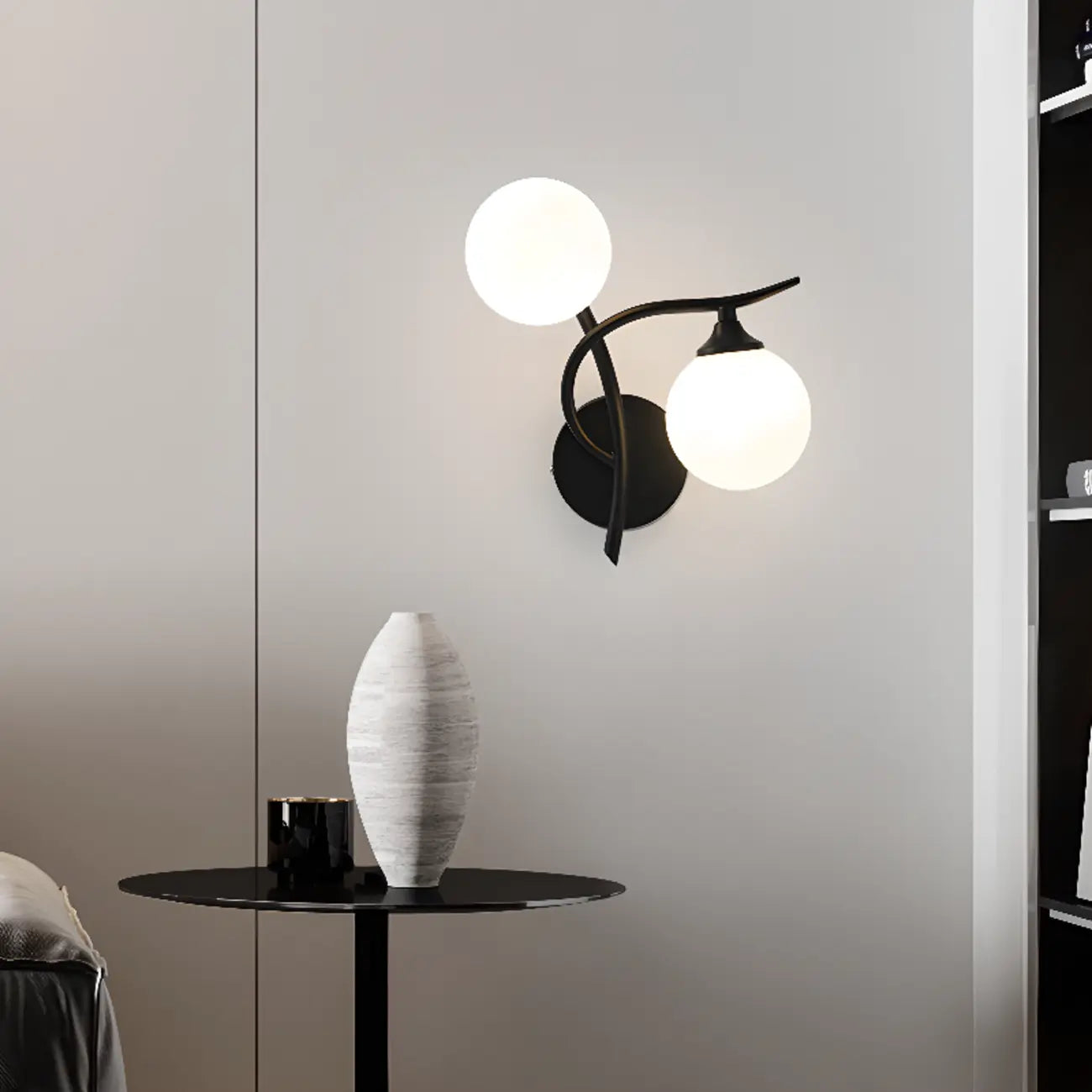 Modern 2-Light Wall Sconce with Dual Globe for Living Room