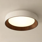 Walnut Round Flush Mount Ceiling Light