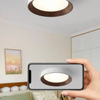 Walnut Round Flush Mount Ceiling Light
