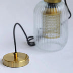 Gold Metal Ribbed Clear Glass Kitchen Pendant Light