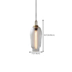 Gold Metal Ribbed Clear Glass Kitchen Pendant Light