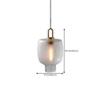 Gold Metal Ribbed Clear Glass Kitchen Pendant Light