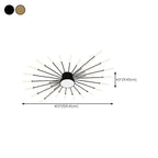 Modern Gold Metal Sputnik Semi Flush Ceiling Light