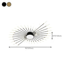 Modern Gold Metal Sputnik Semi Flush Ceiling Light