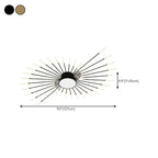 Modern Gold Metal Sputnik Semi Flush Ceiling Light