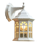Modern Metal Lantern Glass Shade LED Outdoor Wall Light