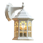 Modern Metal Lantern Glass Shade LED Outdoor Wall Light