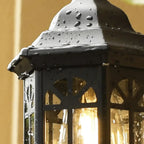 Modern Metal Lantern Glass Shade LED Outdoor Wall Light