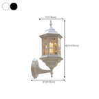 Modern Metal Lantern Glass Shade LED Outdoor Wall Light