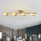 Modern Cylinder Semi-Flush Mount Metal Track Light
