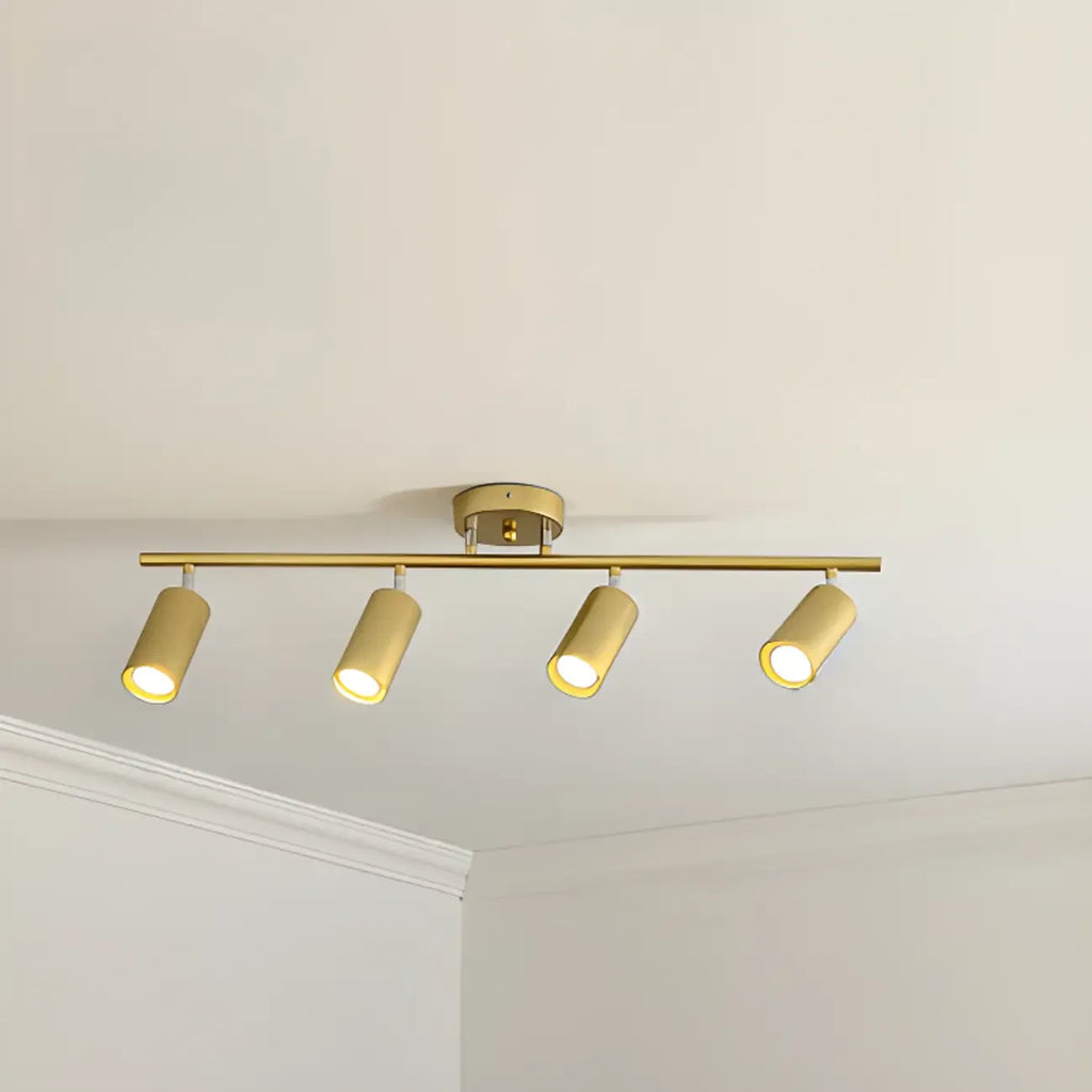 Modern Cylinder Semi-Flush Mount Metal Track Light