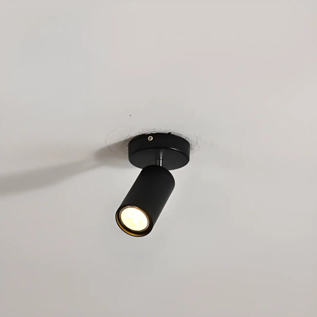 Modern Cylinder Semi-Flush Mount Metal Track Light