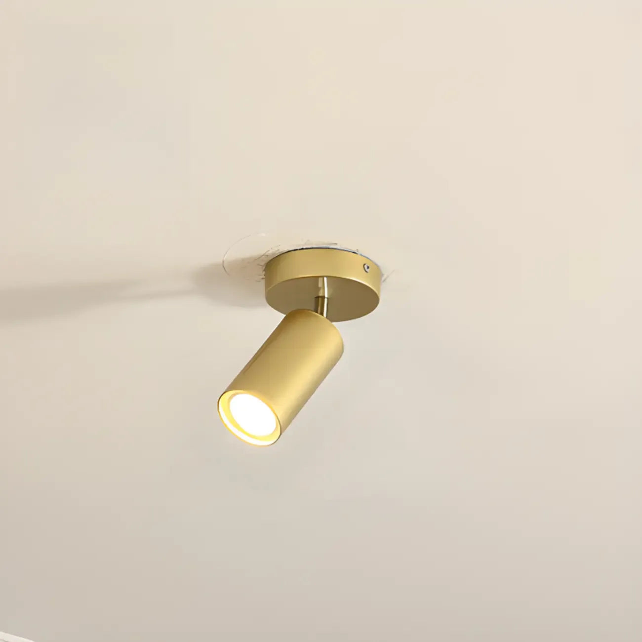 Modern Cylinder Semi-Flush Mount Metal Track Light