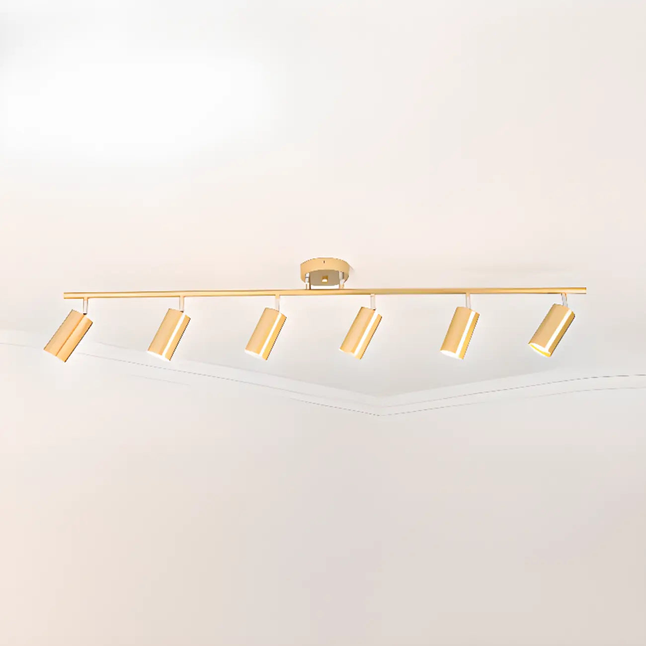 Modern Cylinder Semi-Flush Mount Metal Track Light