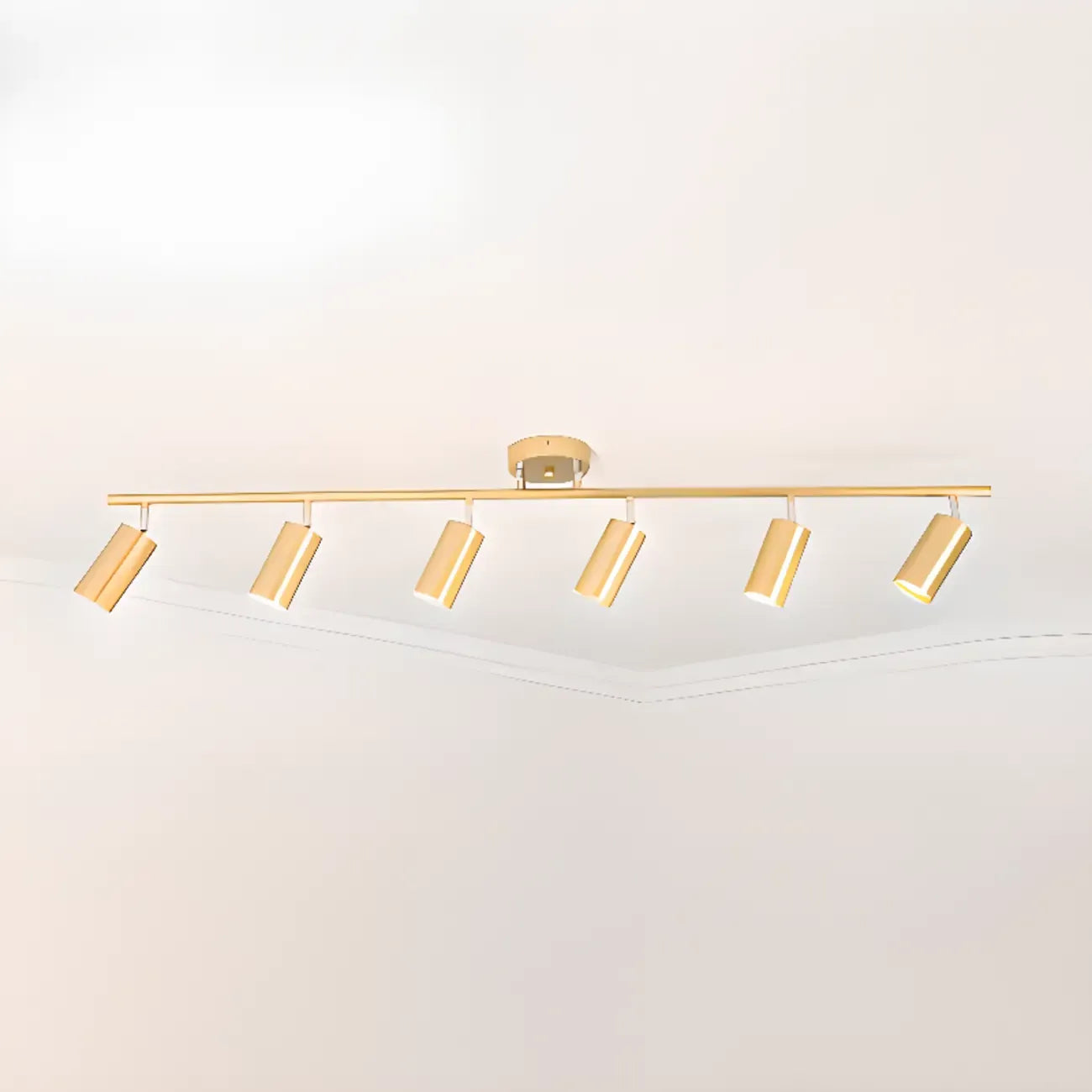 Modern Cylinder Semi-Flush Mount Metal Track Light
