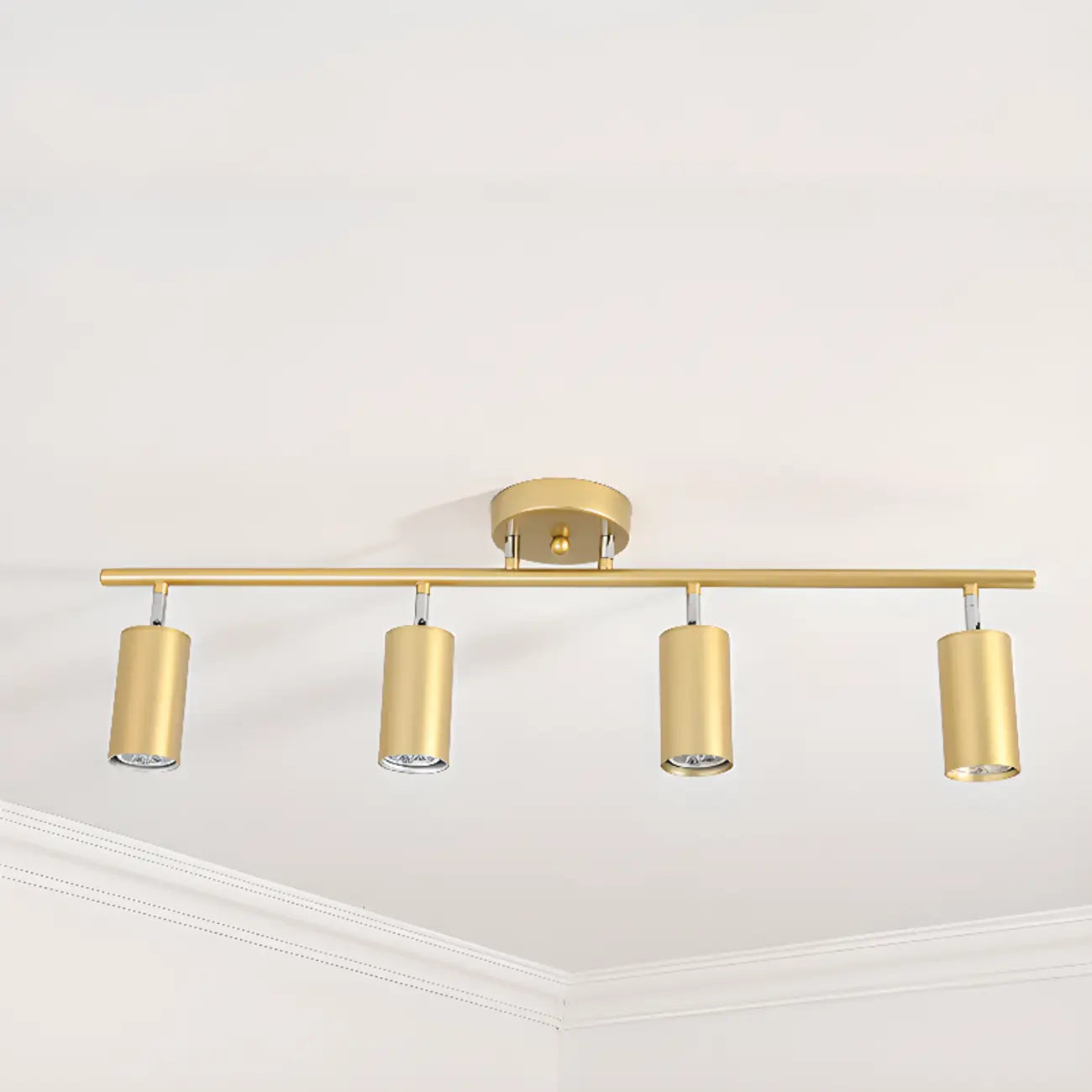 Modern Cylinder Semi-Flush Mount Metal Track Light