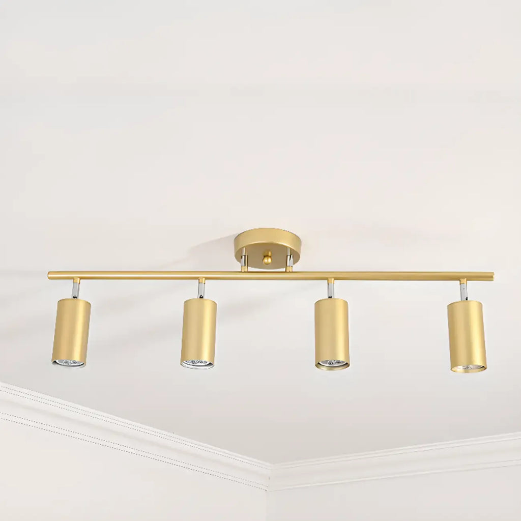 Modern Cylinder Semi-Flush Mount Metal Track Light