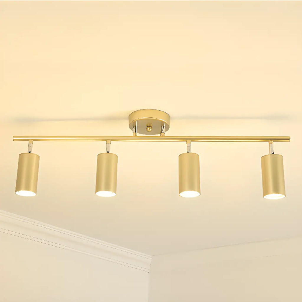 Modern Cylinder Semi-Flush Mount Metal Track Light