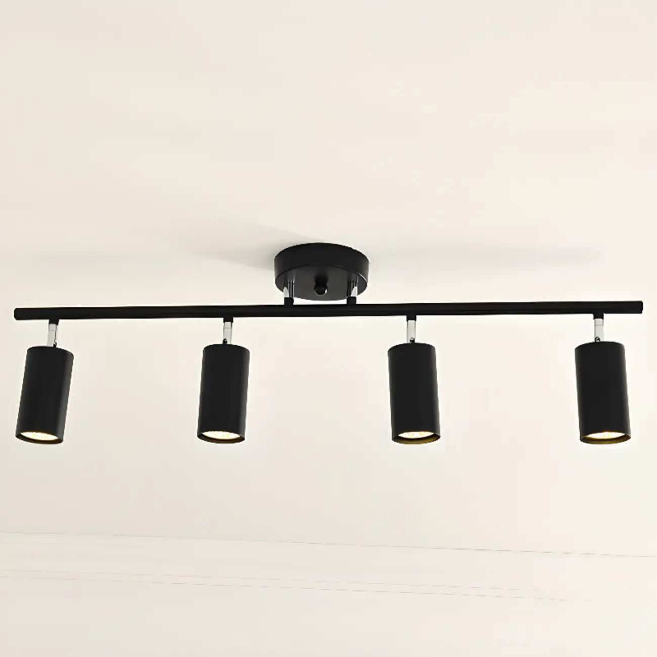 Modern Cylinder Semi-Flush Mount Metal Track Light