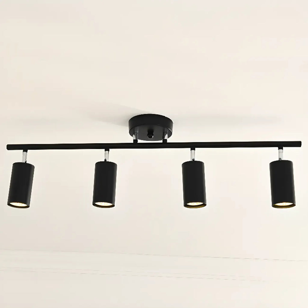 Modern Cylinder Semi-Flush Mount Metal Track Light