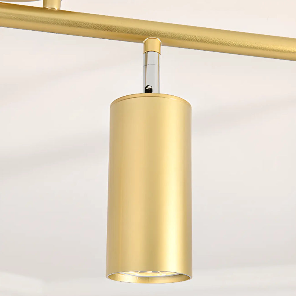 Modern Cylinder Semi-Flush Mount Metal Track Light