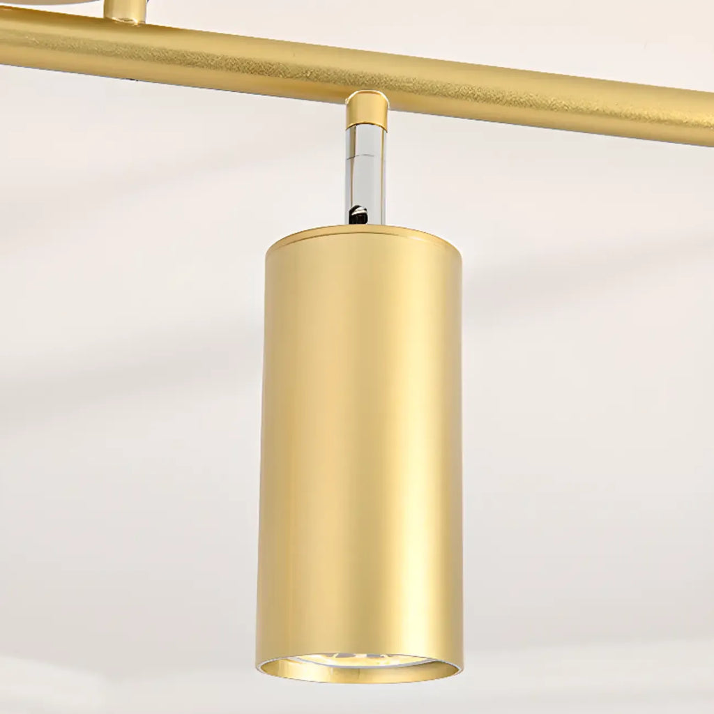 Modern Cylinder Semi-Flush Mount Metal Track Light