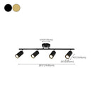 Modern Cylinder Semi-Flush Mount Metal Track Light